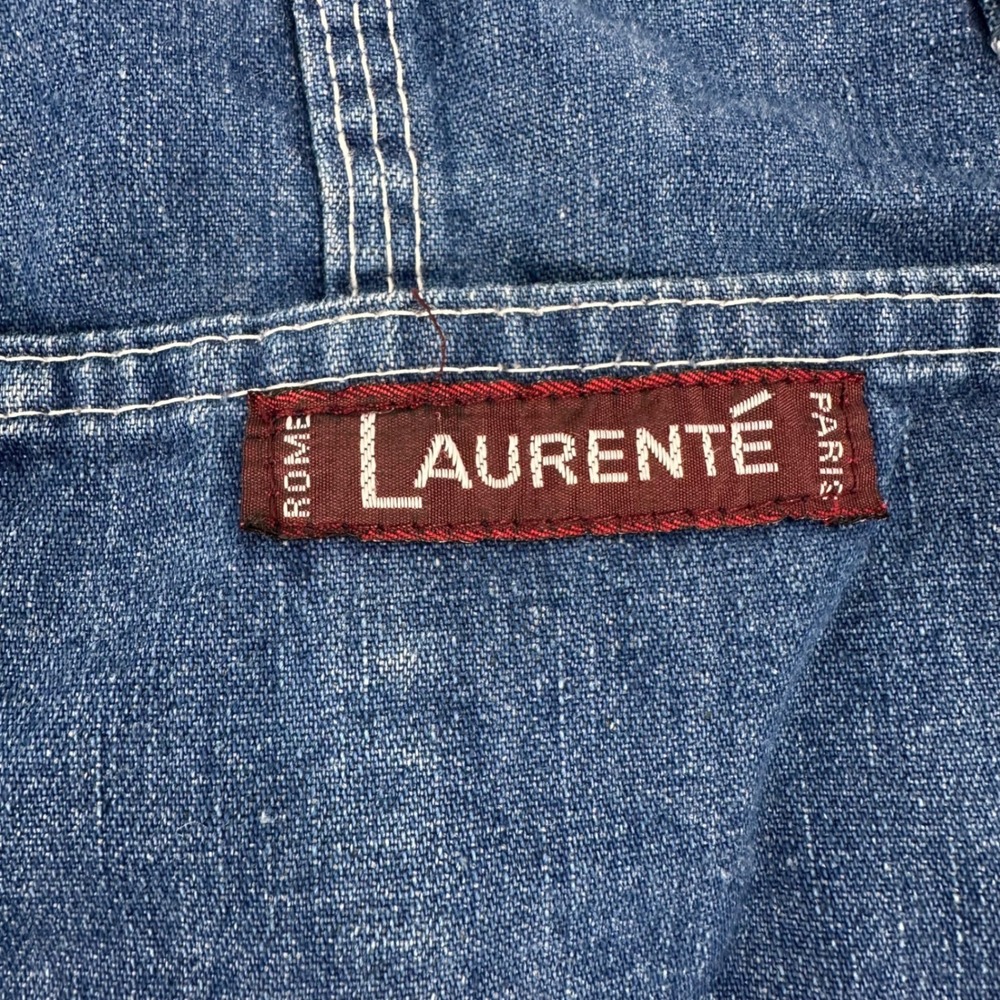 90s Vtg Laurenté Denim Utility Pants 25 High Waist Cinched Ankle Blue Casual - Picture 12 of 13